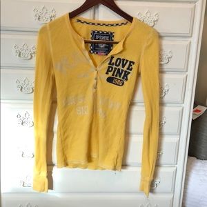 Victoria’s Secret Love PINK thermal 1986 Yellow